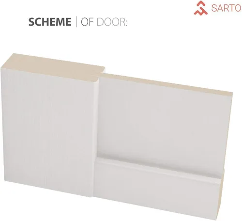 Vista 4 de SARTODOORS Puerta corredera de granero de 18 x 80 pulgadas con herrajes Quadro 4111 White Ash Juego resistente de perchas de riel de 6.6 pies