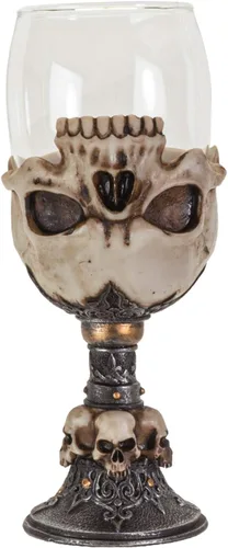 Vista 3 de SUMMIT COLLECTION Underworld - Copa de vino con diseño de calavera, copa de vino, copa de cristal ceremonial, cáliz de vino, copa de 7 onzas líquidas