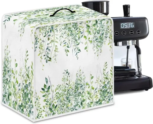 Vista 28 de Funda para cafetera, poliéster, azul, se adapta a la mayoría de máquinas de café estándar, protector resistente al polvo, huellas dactilares