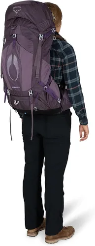 Vista 9 de Osprey Aura AG 50L Mochila de mochilero para mujer, rojo sorbete de bayas, WXS/S