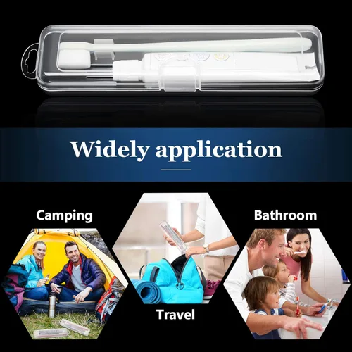 Vista 4 de Patelai Paquete de 2 fundas para cepillos de dientes de tamaño de viaje, contenedor de almacenamiento portátil transparente para cepillos de dientes
