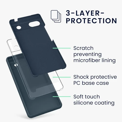Vista 767 de kwmobile Funda Compatible con Google Pixel 6 Pro - Funda de teléfono de silicona TPU con acabado suave - Azul Arrecife
