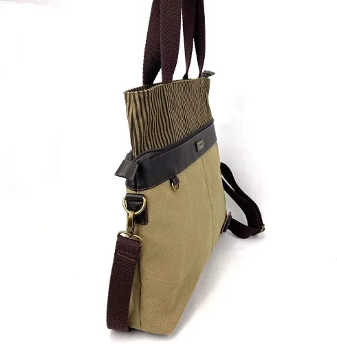Vista 6 de Chala Bolsos de hombro convertibles de lona con monedero Chala - OLIVE erizo