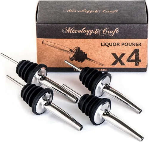 Mixology Bartender Kit: Juego de 10 piezas de herramientas de bar con elegante soporte de bambú – Kit perfecto para el hogar y coctelera para una