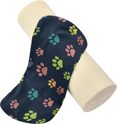 Vista 2 de Dog Paw 4 Almohada de Refuerzo, Almohada Redonda para Cama con Funda Extraíble Lavable, Almohadas Cilíndricas para Cabeza, Cuello, Espalda y Pata