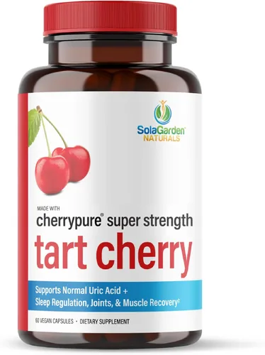 Suplemento Super Strength CherryPURE Tart Cherry – Concentrado 50:1 cultivado en los Estados Unidos – Fabricado con cerezas Montmorency sin OMG –