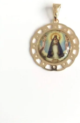 Vista 11 de SIFRIMANIA Cadena de medalla religiosa católica chapada en oro para niños y mujeres