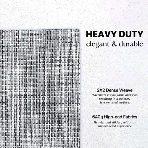 Vista 3 de LEXMORE PlaceMats - Juego de 12 manteles individuales tejidos de vinilo/plástico para mesa de cocina, interior/exterior, lavable, tapete lavable