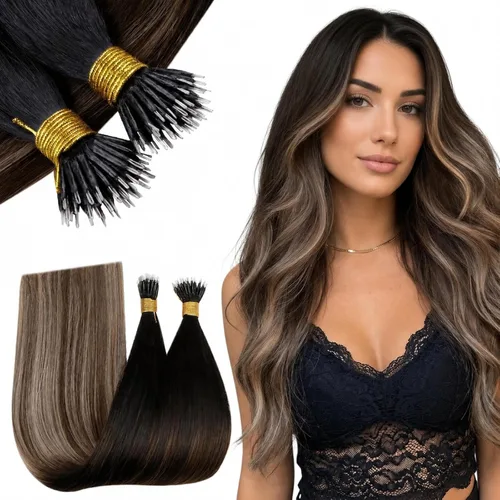Vista 41 de RUNATURE Extensiones de cabello azul con clip, cabello real, 14 pulgadas