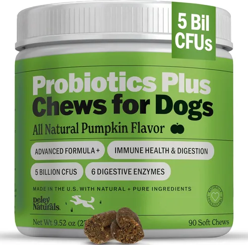 Vista 7 de Deley Naturals Masticables probióticos para perros – 4 mil millones de UFC probióticos para perros con enzimas digestivas y prebióticos