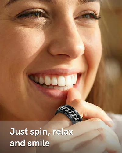 Vista 5 de King Ring 8mm Super Spinner Rings Second Edition of Premium Stainless Steel Fidget Rings for Men & Women Designed in USA