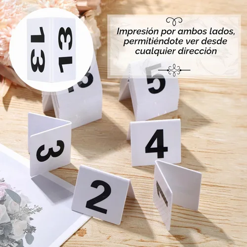 Vista 3 de Tuanse Table Numbers 1-25 - Tiendas de campaña de acrílico de doble cara