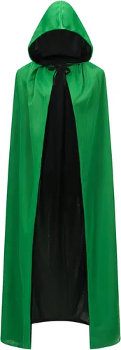 Vista 2 de Capa reversible para mujer, capa de cuello alto, capa negra y roja con capucha, capa morada, disfraz de Navidad de Halloween