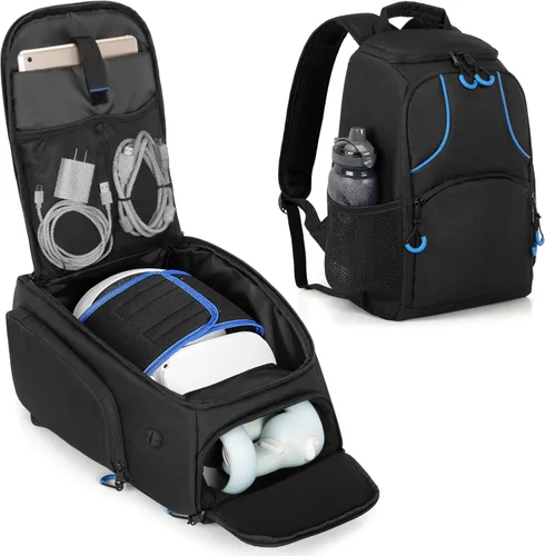 Bolsa de transporte de almacenamiento compatible con Oculus Meta Quest 2/Quest 3/Quest 3S/Quest Pro/VR Elite correa y controlador, mochila de viaje