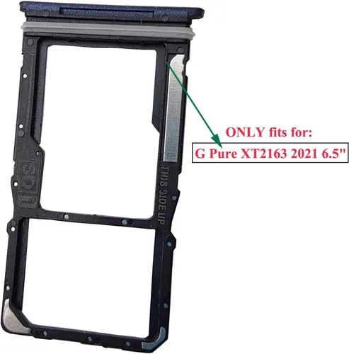 Vista 2 de Ubrokeifixit Bandeja para tarjetas micro SD para Motorola G Pure de repuesto, soporte de ranura para bandeja de tarjeta SIM individual para Motorola