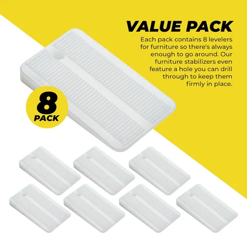 Vista 3 de Qualihome Cuñas de plástico de nailon para nivelar – Cuñas de plástico transparente para muebles del hogar, inodoro, cama, cuñas de mesa