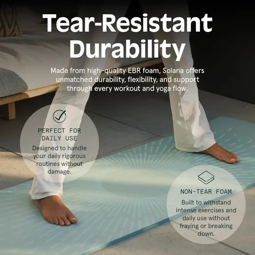 Vista 13 de Retrospec Solana - Esterilla de yoga de 1/2 pulgada de grosor con correa de nailon para hombres y mujeres, tapete de ejercicio antideslizante