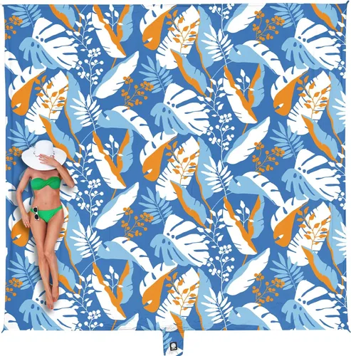 Vista 12 de WEKAPO Manta de Playa Impermeable a Prueba de Arena de Tamaño Extra Grande, Alfombrilla de Playa Extra Grande Libre de Arena, Alfombrilla Ligera