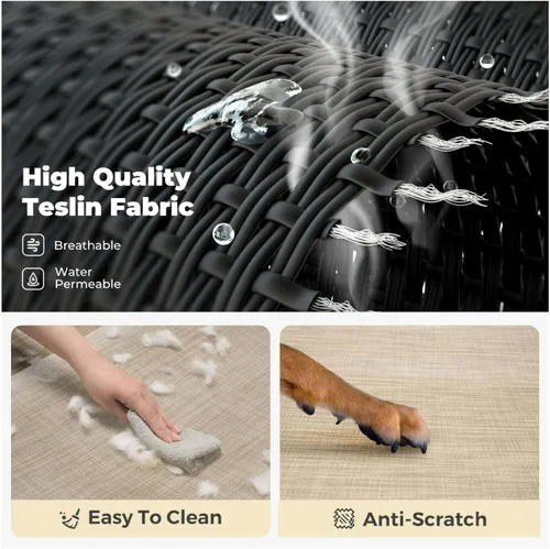 Vista 7 de Elevated Dog Bed, X-Large Cooling Cot for Large Dogs, Raised Pet Bed with Washable Mesh, Outdoor Indoor Use, Heavy Duty Steel Frame, Beige Coffee