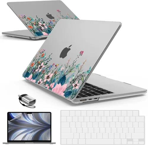 Vista 51 de IBENZER Compatible con MacBook Air 13 pulgadas 2025 2024 2023 2022 Funda M4 A3240 M3 A3113 M2 A2681, Funda Rígida y Cubierta de Teclado y Película
