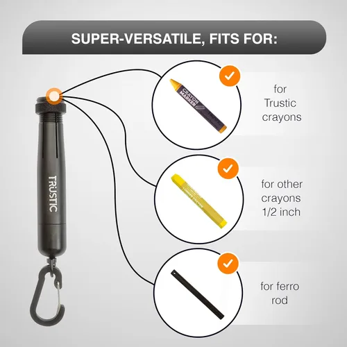 Vista 2 de Soporte para crayones de quilla de madera para crayones redondos o hexagonales de 1/2", soporte de metal de carpintero de construcción resistente