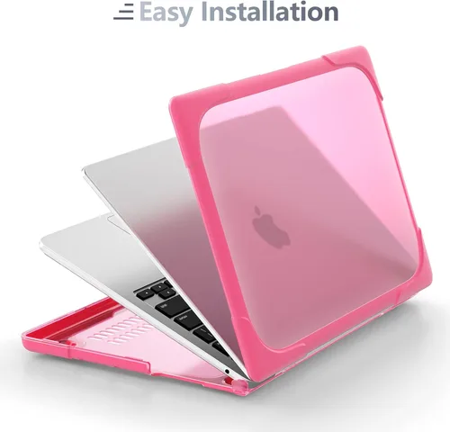 Vista 7 de Batianda Funda resistente para MacBook Air de 15 pulgadas 2026 M5 2025 M4 2024 2023 versión modelo A3448/A3241/A3114/A2941, soporte plegable