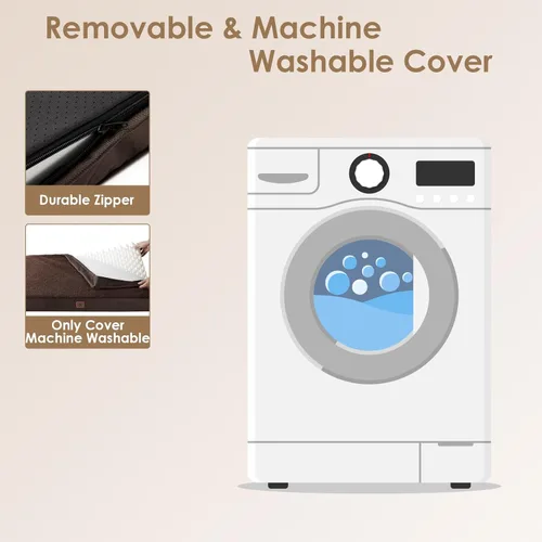 Vista 5 de EHEYCIGA Camas ortopédicas XL para perros extra grandes con funda extraíble lavable, marrón, 44 x 32 pulgadas