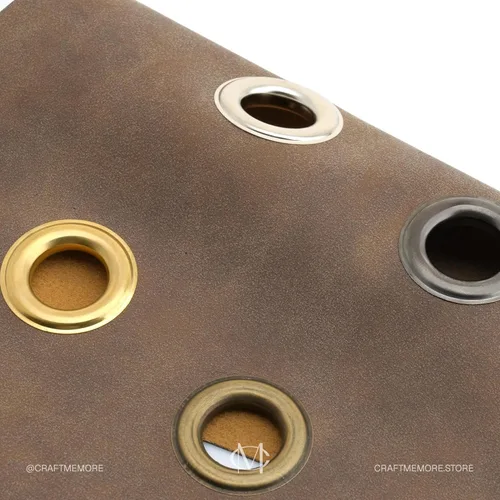 Vista 6 de CRAFTMEMORE Kit de herramientas de ojales de 1 pulgada, juego de herramientas de ajuste de ojales con punzón y base, incluye 10 ojales de latón