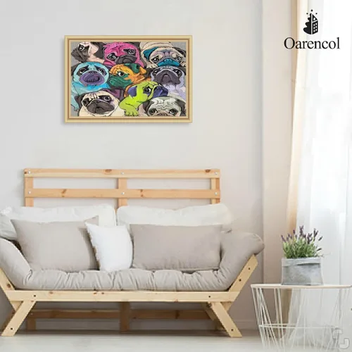 Vista 5 de Rompecabezas de pug colorido divertido perro animal 500 piezas rompecabezas para adultos