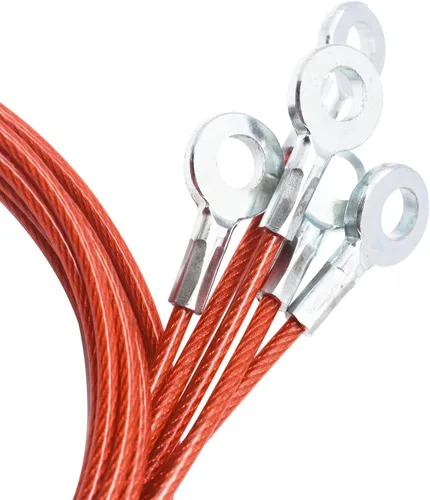 Vista 12 de Cable de acero galvanizado de diámetro de alambre de 1/8 pulgadas (3mm) terminado en ojales, cordón de cuerda corta, cerradura de cadena