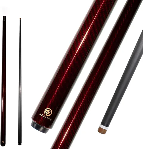 Vista 4 de Taco de billar con eje de fibra de carbono 100% de 58" 19-20oz junta 1/2 de fibra de carbono, taco de pool con punta de 12.5mm/12.4mm (Unilock)