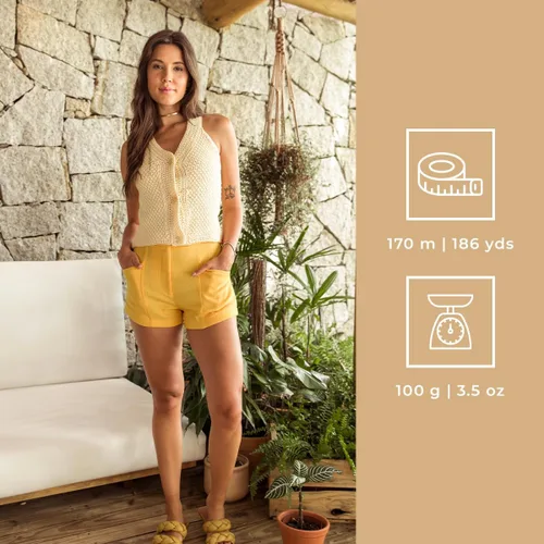 Vista 3 de Círculo Hilo Duna – 186 yardas, 3.52 onzas – Hilo DK de peinado ligero – 100% algodón virgen brasileño mercerizado, perfecto para tejer y hacer