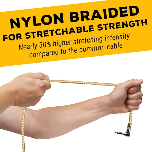 Vista 9 de GLS cable de audio para guitarra, cable de amplificador para bajo y guitarra eléctrica, en ángulo recto, cable para instrumento de 14de pulgada