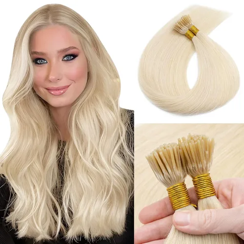 Vista 21 de MY-LADY Extensiones de cabello humano con nano cuentas, extensiones invisibles de cabello con nano anillo, extensiones de cabello natural