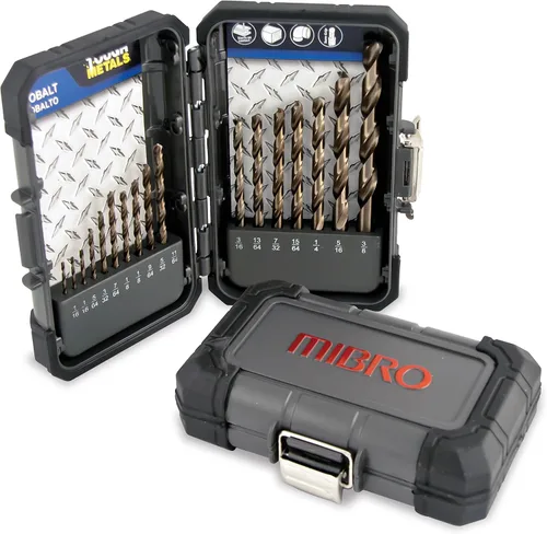 MIBRO 492470 Juego de brocas maestras de metal cobalto, 1/6 pulgadas a 3/8 pulgadas, 17 piezas