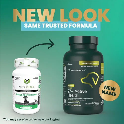 Vista 2 de VETRISCIENCE Canine Plus - Multivitamínico para perros mayores, tableta masticable, multivitamínico para perros mayores con más de 25 nutrientes