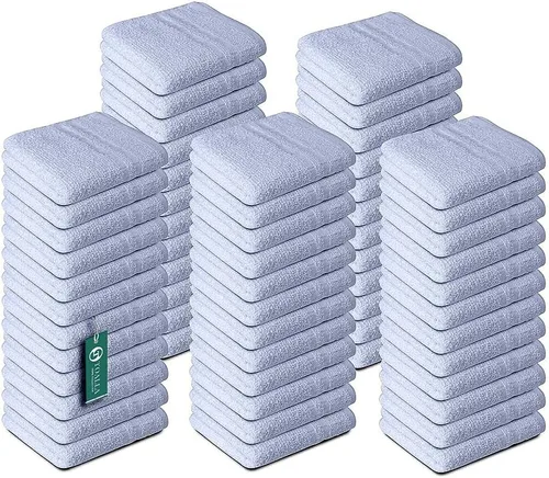 Vista 19 de Paño 100% algodón, paquete de 60, 700 GSM, paño suave para cara y cuerpo, altamente absorbente, 12 x 12 pulgadas, aguamarina