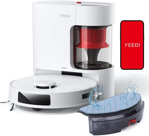 Yeedi C12 Plus Robot aspiradora y trapeador, succión fuerte de 8000 Pa, almacenamiento de polvo de 7 semanas, contenedor de polvo sin bolsa,