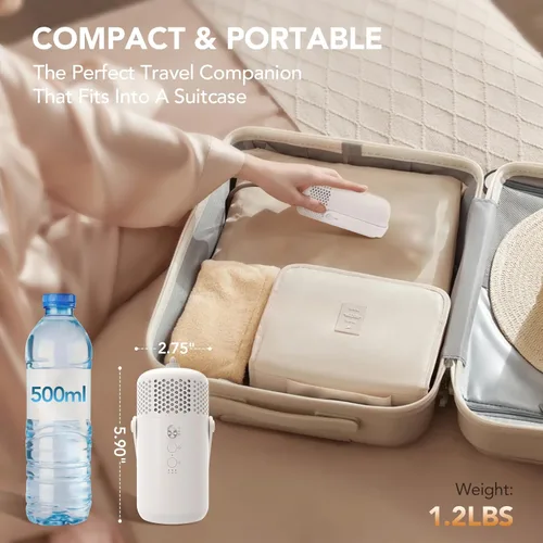 Vista 2 de Secadora de Ropa Portátil, Máquina Secadora Portátil Compacta para Apartamento, RV, Viaje - Mini Secadora Premium de 1000W con Bolsa de Secado