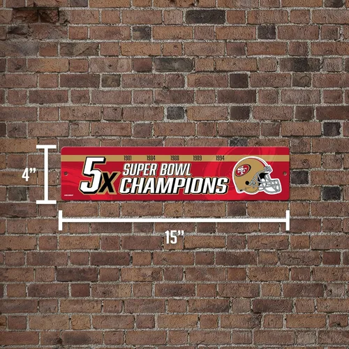 Vista 6 de Señal de calle de plástico NFL Rico Industries 4" x 16