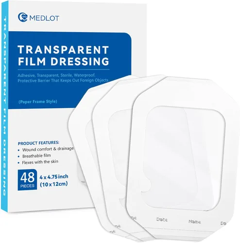 Vista 12 de LotFancy Apósito de película transparente, 2.37 x 2.75 pulgadas, 110 unidades, cubierta impermeable para heridas, vendaje transparente adhesivo