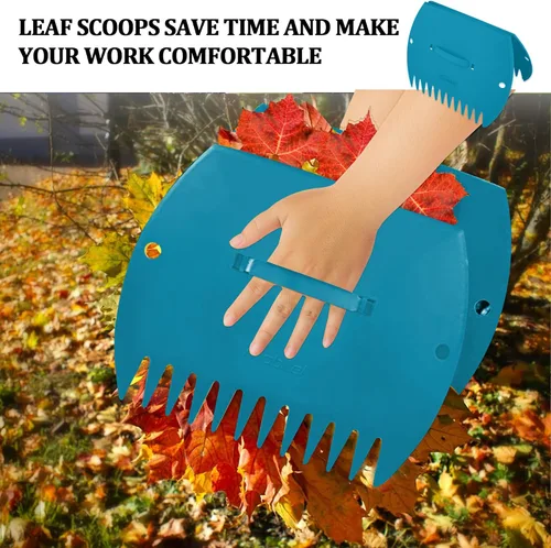 Vista 6 de Palas de mano para hojas - Gran agarre de hojas para recoger hojas de jardín, basura del césped y recortes de césped
