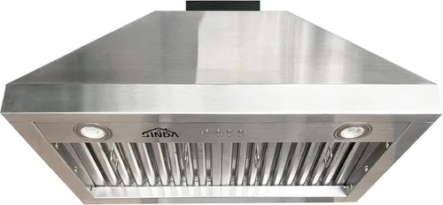 SINDA Campana extractora integrada de 30 pulgadas, 4 velocidades 610 CFM, campana extractora de acero inoxidable debajo del gabinete, campana de
