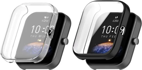 Vista 12 de Funda protectora de pantalla compatible con Amazfit Bip 3 Pro/Bip 3 Smart Watch Funda de TPU suave ultradelgado protector de pantalla para Amazfit