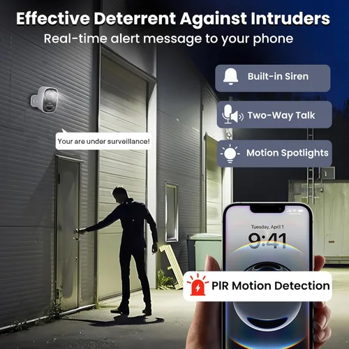 Vista 6 de 2026 Upgraded 2K Security Cameras Wireless Outdoor (2 Pack), Free Cloud Storage, Long Battery Life, AI Motion Detection, Spotlight & Siren