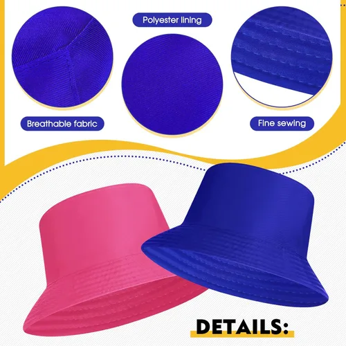 Vista 3 de Haysandy 30 piezas de sombrero de cubo sólido a granel, sombrero de pesca plegable para viajes, sombrero de pesca de playa, gorra de pesca