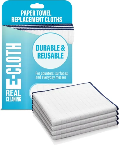 Vista 11 de E-Cloth Wash & Wipe Dish Cloth, Microfiber Cleaning Cloth Reusable Paper Towel Alternative Cloths, Dish Towels for Drying Dishes, Glassware