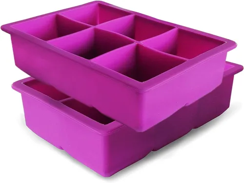 Molde para cubitos de hielo, bandeja de cubitos de hielo de silicona, cuadrados grandes, 2 x 6, juego de moldes grandes para cubitos de hielo, hace