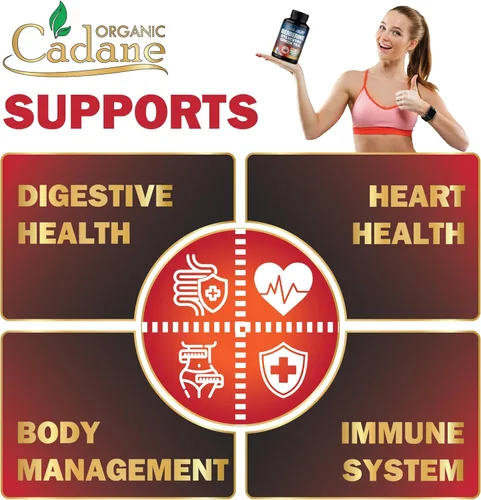 Vista 5 de Organic Cadane Suplemento de berberina 150 cápsulas, con hoja de neem, vinagre de sidra de manzana, VIT D3, E y más, extracto de berberina, apoyo