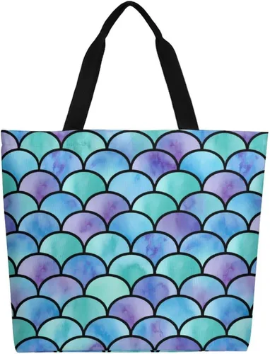 Vista 30 de Canvas Tote Bag Large Women Casual Shoulder Bag Handbag Reusable Beach Shopping Grocery Bag For Outdoors